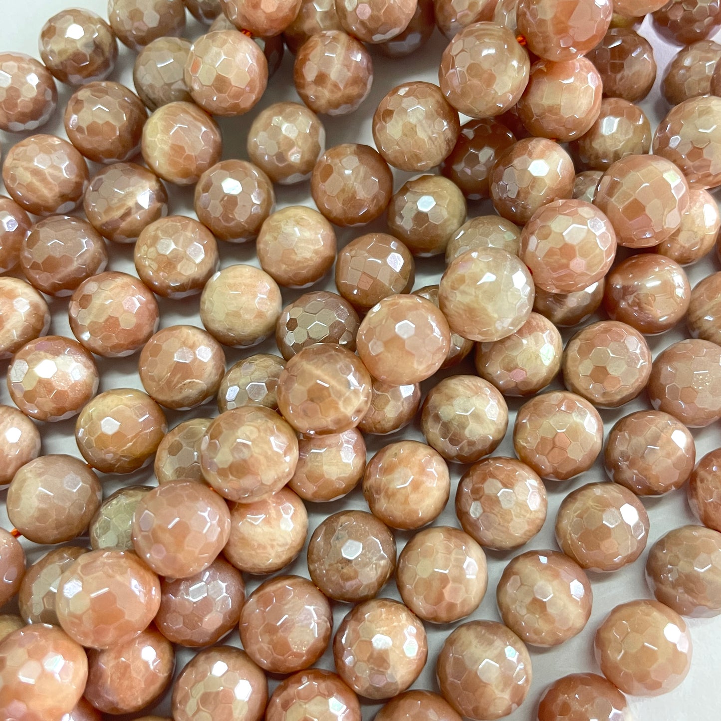 10mm Electroplated Sunstone Stone Faceted Beads-Grade A Premium Quality Electroplated Beads New Beads Arrivals Premium Quality Agate Beads Charms Beads Beyond