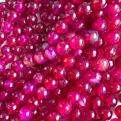 2 Strands/lot 10mm Dark Fuchsia Agate Faceted Stone Beads Stone Beads Breast Cancer Awareness Faceted Agate Beads New Beads Arrivals Charms Beads Beyond