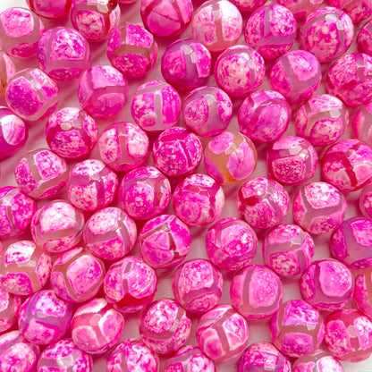 12mm Pink Tibetan Agate Stone Faceted Beads Stone Beads 12mm Stone Beads Breast Cancer Awareness New Beads Arrivals Tibetan Beads Charms Beads Beyond