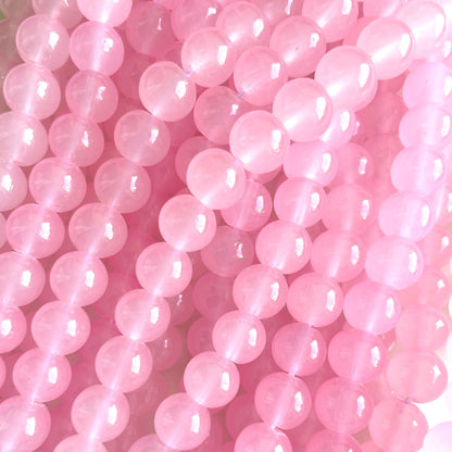 2 Strands/lot 10mm Light Pink Jade Stone Round Beads Stone Beads Breast Cancer Awareness New Beads Arrivals Round Jade Beads Charms Beads Beyond