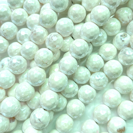 2 Strands/lot 10mm Electroplated White Agate Faceted Stone Beads Electroplated Beads Electroplated Faceted Agate Beads New Beads Arrivals Charms Beads Beyond