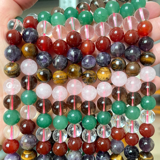 2 Strands/lot 10mm Multicolor Amethyst Green Aventurine Quartz Tiger Eye Round Stone Beads Stone Beads New Beads Arrivals Other Stone Beads Charms Beads Beyond
