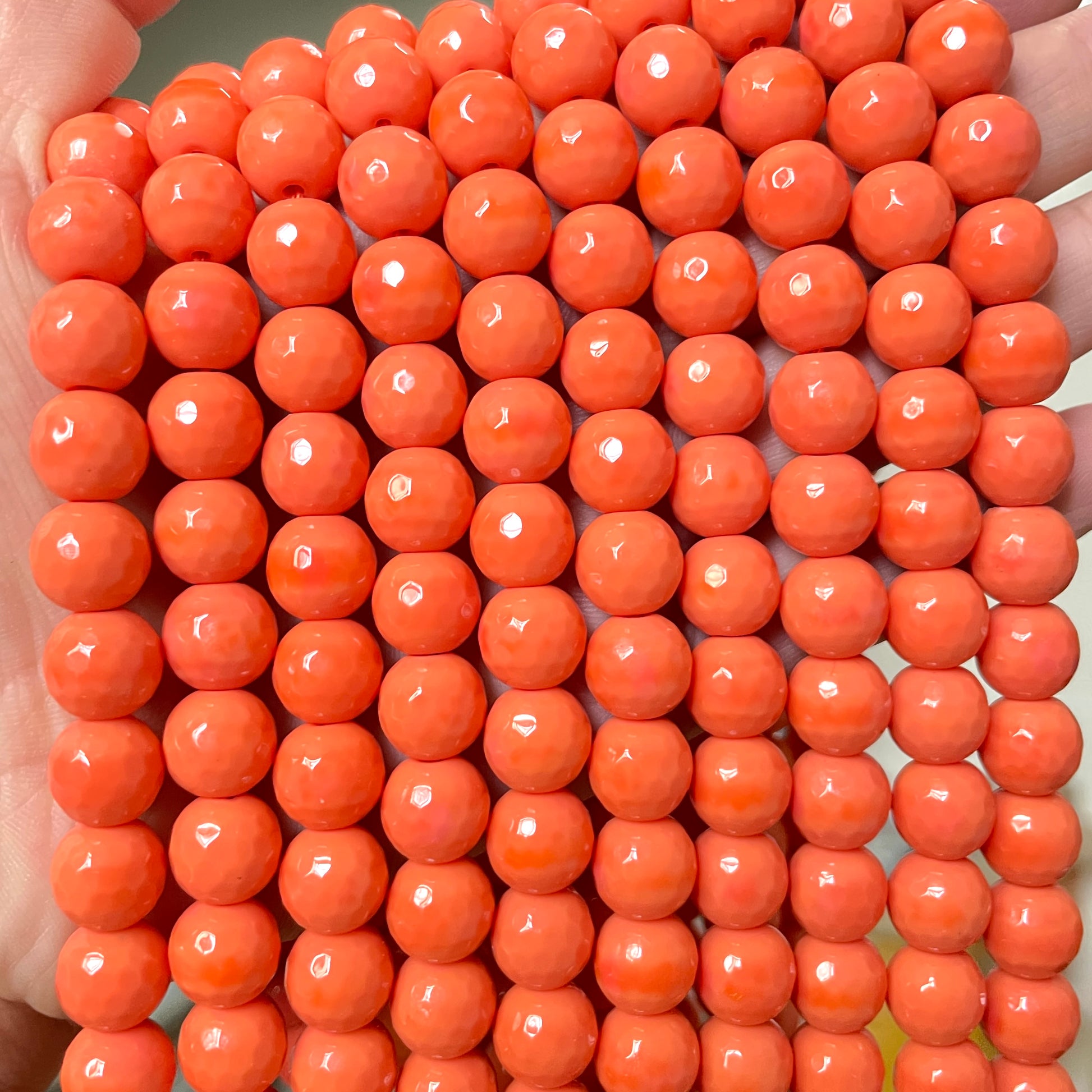 2 Strands/lot 10mm Orange Faceted Jade Stone Beads Stone Beads Faceted Jade Beads New Beads Arrivals Charms Beads Beyond