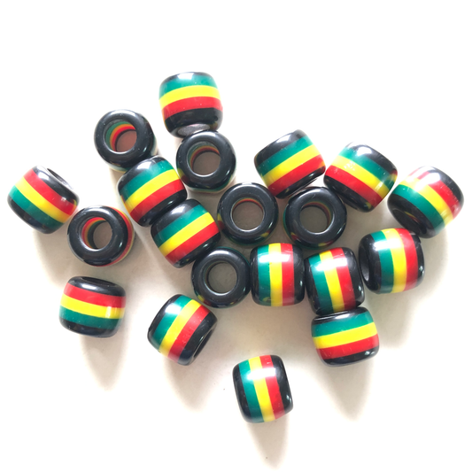 20pcs/lot 10*12mm Black Red Yellow Green Plastic Spacers for Juneteenth Juneteenth & Black History Month Awareness Charms Beads Beyond