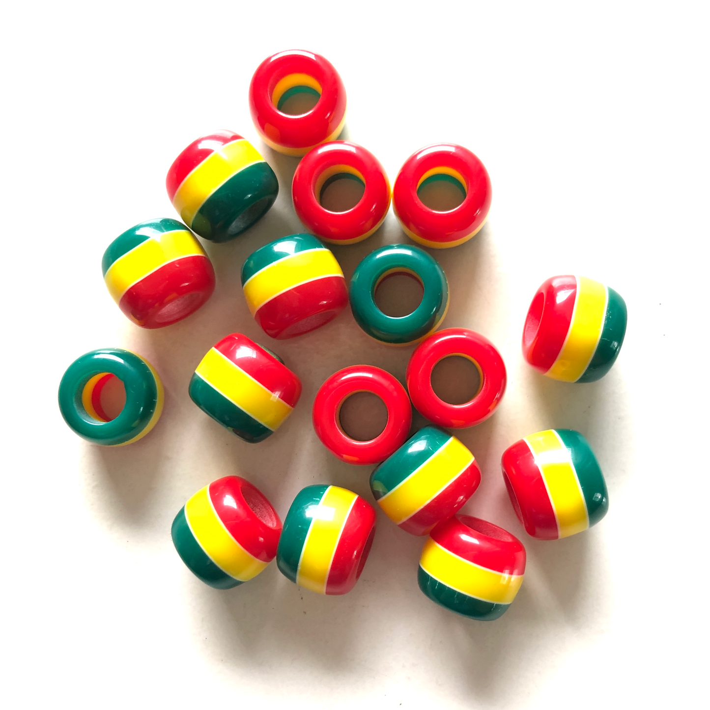 20pcs/lot 10*12mm Red Yellow Green Plastic Spacers for Juneteenth Juneteenth & Black History Month Awareness Charms Beads Beyond