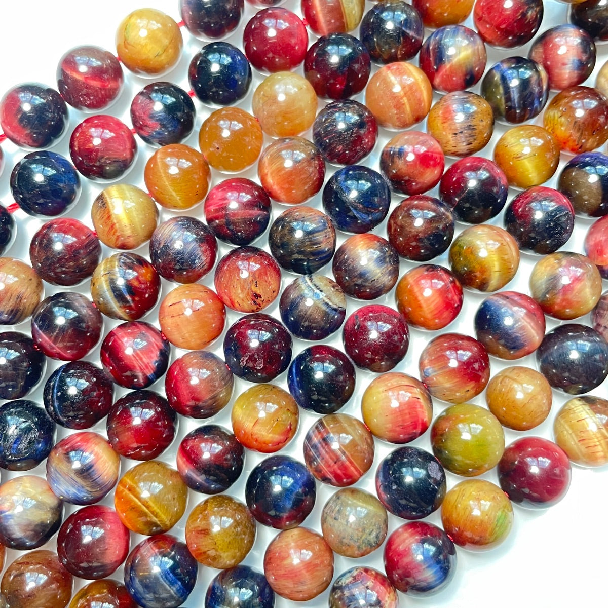 10mm Natural Blue Red Yellow Galaxy Tiger Eye Round Stone Beads Stone Beads New Beads Arrivals Tiger Eye Beads Charms Beads Beyond