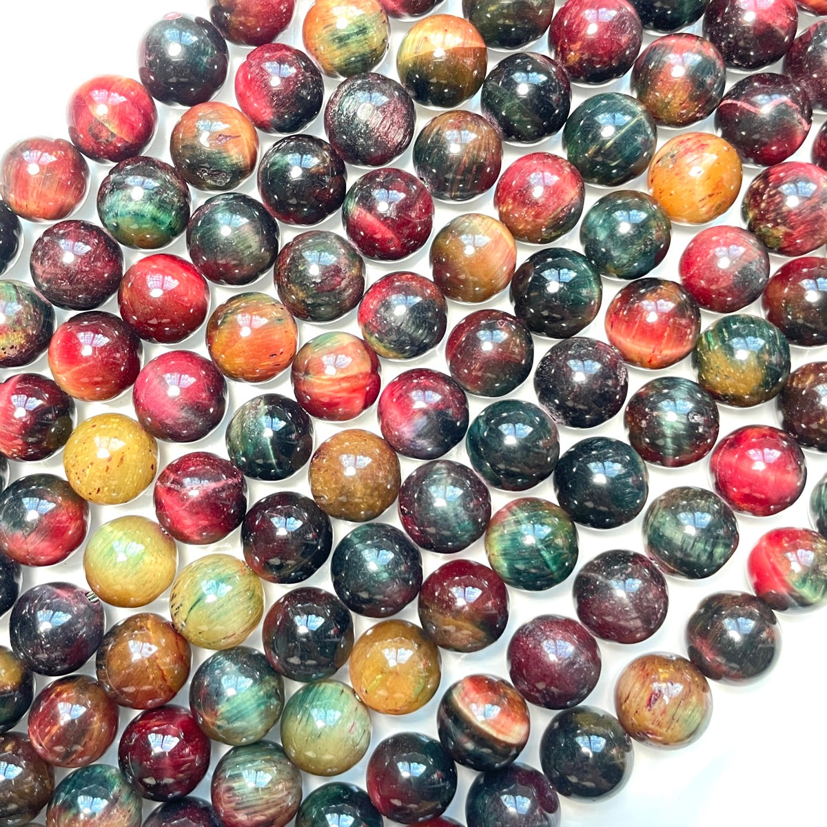 10mm Natural Green Red Yellow Galaxy Tiger Eye Round Stone Beads Stone Beads New Beads Arrivals Tiger Eye Beads Charms Beads Beyond