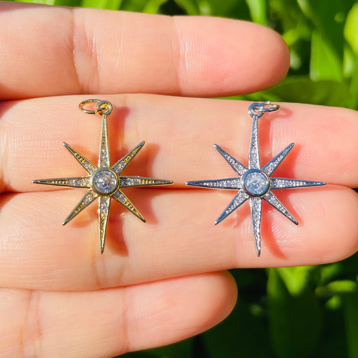 10pcs/lot Gold Silver CZ Paved Star Charms Mix Colors CZ Paved Charms New Charms Arrivals Sun Moon Stars Charms Beads Beyond
