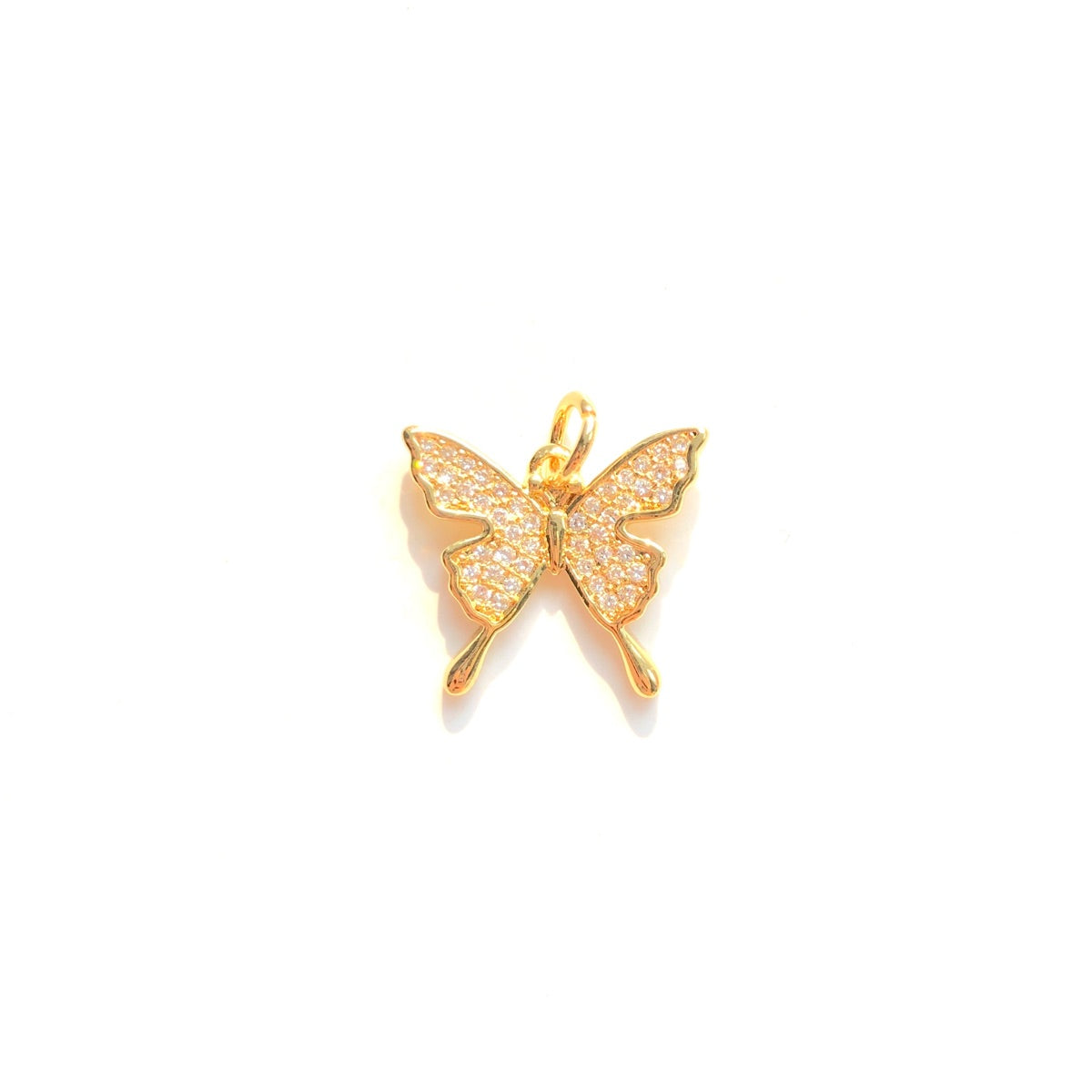 10pcs/lot Small Size CZ Paved Butterfly Charm
