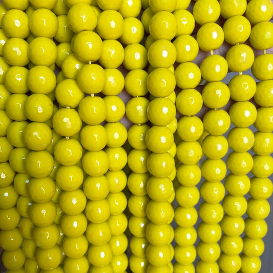 2 Strands/lot 10mm Lemon Yellow Faceted Jade Stone Beads Stone Beads Faceted Jade Beads New Beads Arrivals Charms Beads Beyond