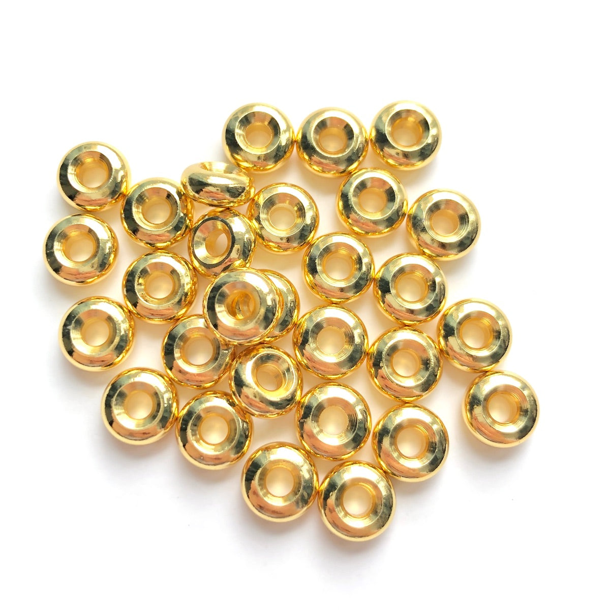 200pcs/lot 6/8mm Gold Plated Rondelle Wheel Spacers Accessories Charms Beads Beyond