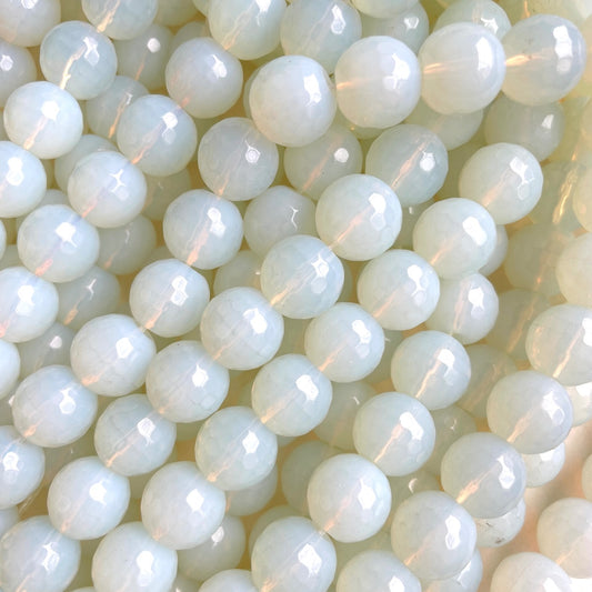 2 Strands/lot 12mm White Faceted Jade Stone Beads Stone Beads 12mm Stone Beads Faceted Jade Beads New Beads Arrivals Charms Beads Beyond