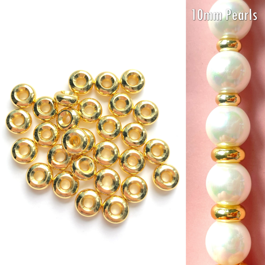 200pcs/lot 6/8mm Gold Plated Rondelle Wheel Spacers Accessories Charms Beads Beyond
