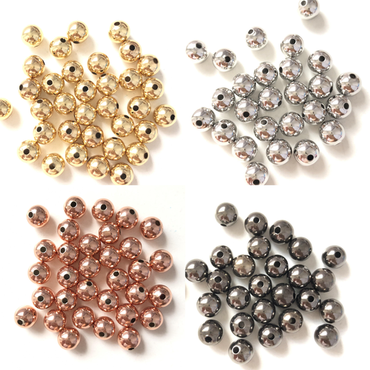 100pcs/lot 4/5/6/8mm Gold Plated Copper Beads Accessories Charms Beads Beyond