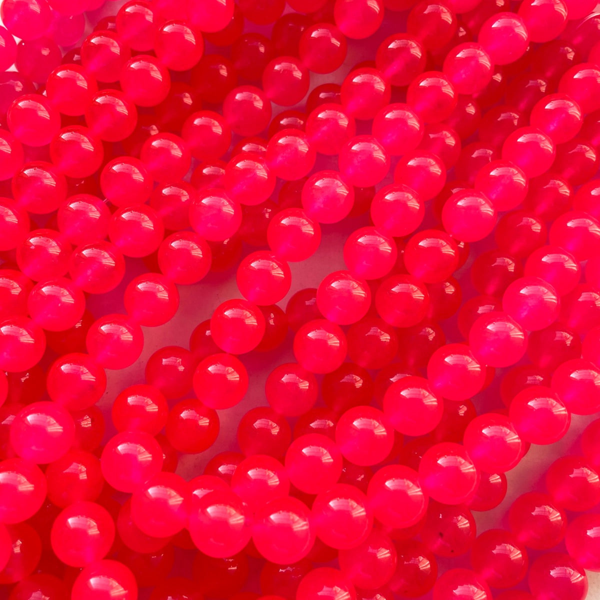 2 Strands/lot 10mm Colorful Candy Color Jade Stone Round Beads Hot Pink Stone Beads New Beads Arrivals Round Jade Beads Charms Beads Beyond