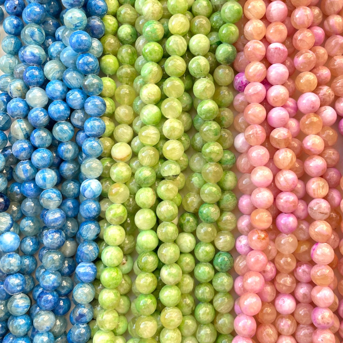 2 Strands/lot 10mm Blue Green Pink Gold Silk Jade Stone Round Beads Stone Beads New Beads Arrivals Round Jade Beads Charms Beads Beyond