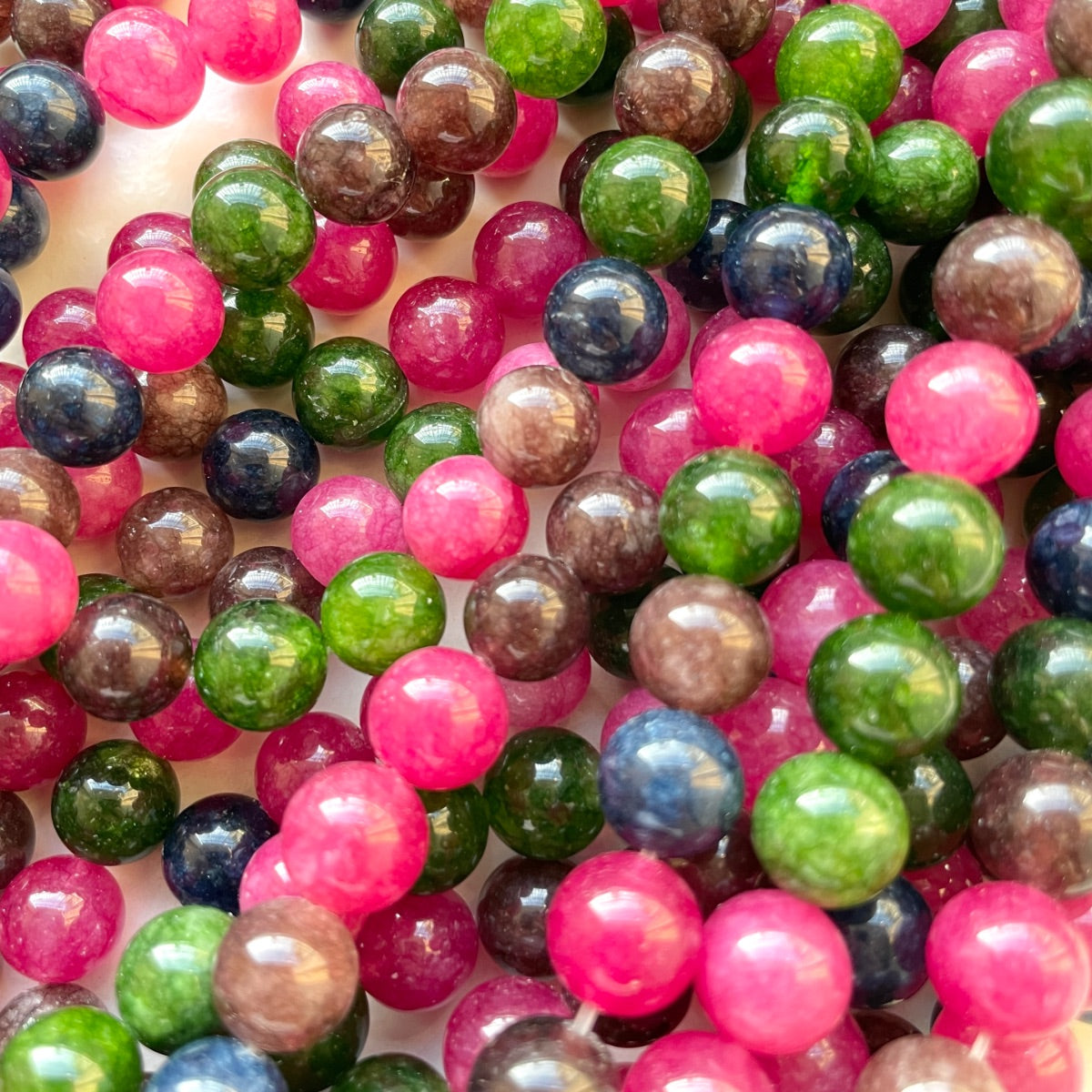 2 Strands/lot 10 Multicolor Hot Pink Brown Blue Green Chalcedony Jade Round Stone Beads Stone Beads New Beads Arrivals Other Stone Beads Charms Beads Beyond
