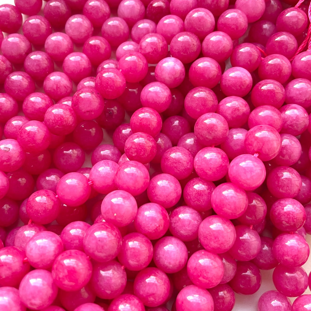 2 Strands/lot 10/12mm Hot Pink Fuchsia Chalcedony Jade Round Stone Beads Stone Beads 12mm Stone Beads Breast Cancer Awareness New Beads Arrivals Other Stone Beads Charms Beads Beyond
