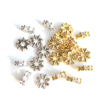 20-50pcs/lot 6*2mm CZ Paved Rondelle Wheel Spacers Mix Colors CZ Paved Spacers New Spacers Arrivals Rondelle Beads Wholesale Charms Beads Beyond