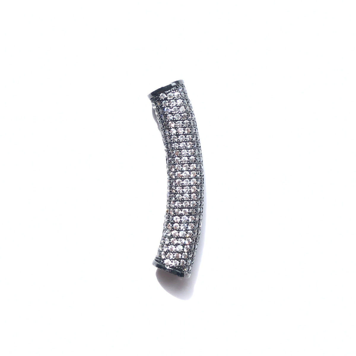 5-10pcs/lot 34.5* 6.8mm CZ Paved Long Tube Bar Spacers Clear on Black CZ Paved Spacers New Spacers Arrivals Tube Bar Centerpieces Charms Beads Beyond