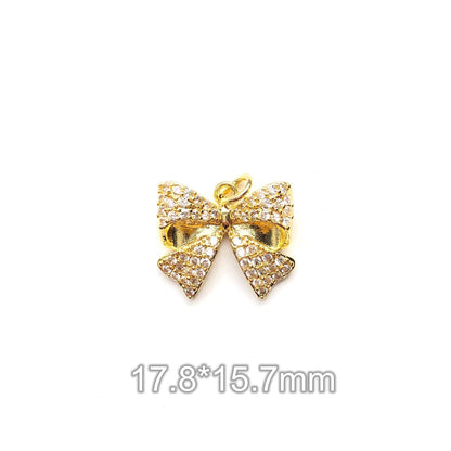 10pcs/lot Small Size CZ Paved Bow Bowknot Charms Style 3 CZ Paved Charms Bow Ties New Charms Arrivals Charms Beads Beyond