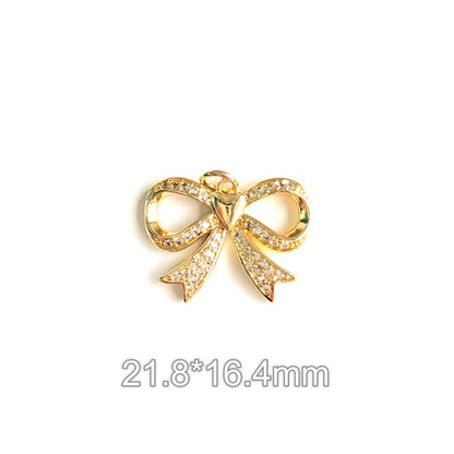 10pcs/lot Small Size CZ Paved Bow Bowknot Charms Style 2 CZ Paved Charms Bow Ties New Charms Arrivals Charms Beads Beyond