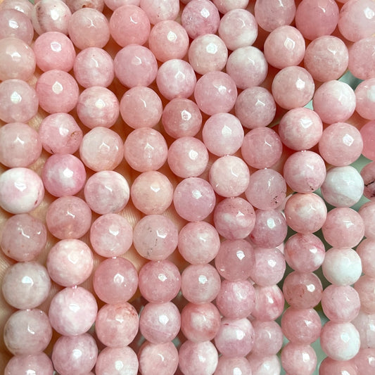 2 Strands/lot 10mm Light Pink Faceted Jade Stone Beads Stone Beads Faceted Jade Beads New Beads Arrivals Charms Beads Beyond