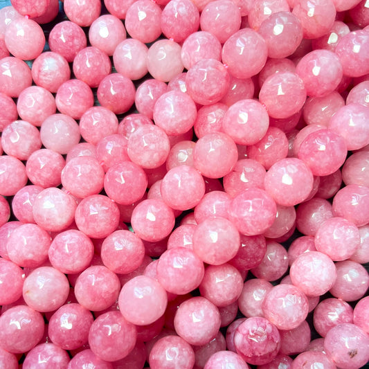 2 Strands/lot 10mm Pink Faceted Jade Stone Beads Stone Beads Faceted Jade Beads New Beads Arrivals Charms Beads Beyond
