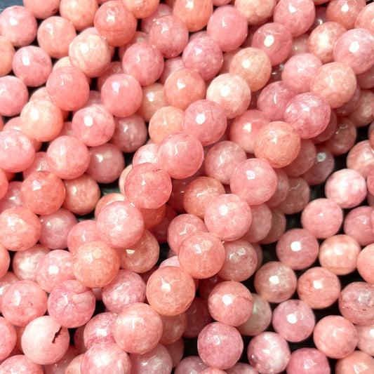2 Strands/lot 10mm Peach Faceted Jade Stone Beads Stone Beads Faceted Jade Beads New Beads Arrivals Charms Beads Beyond