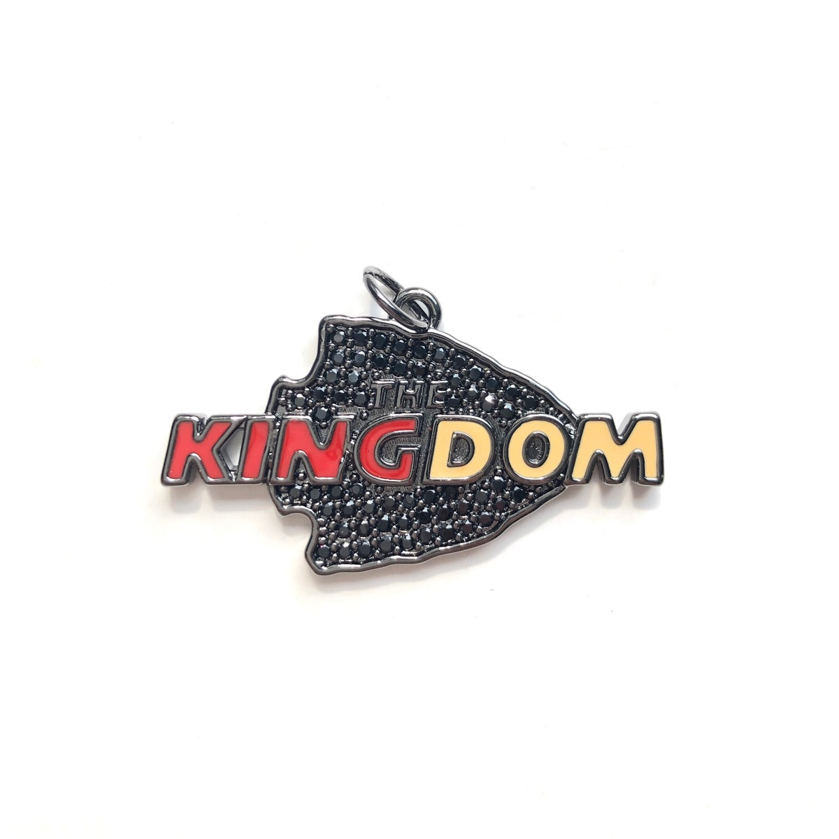 10pcs/lot CZ Paved Arrow Head The Chiefs Kingdom Football Charms Black on Black CZ Paved Charms American Football Sports New Charms Arrivals Charms Beads Beyond