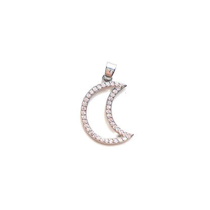 10pcs/lot CZ Paved Hollow Moon Charms Silver CZ Paved Charms New Charms Arrivals Sun Moon Stars Charms Beads Beyond