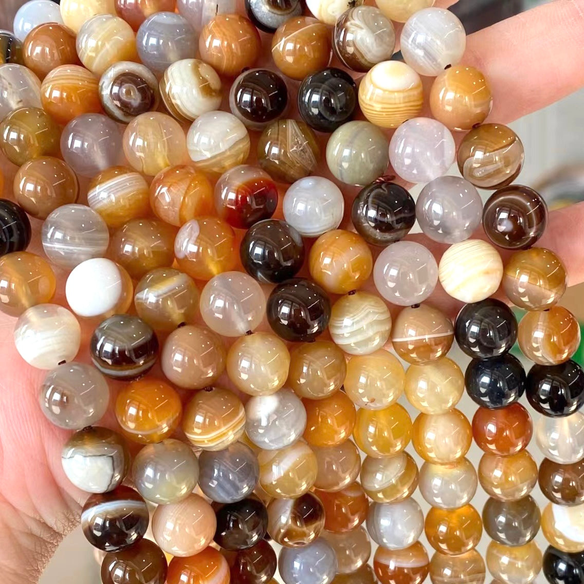 2 Strands/lot 10mm Yellow Botswana Agate Stone Round Beads Stone Beads New Beads Arrivals Other Stone Beads Round Agate Beads Charms Beads Beyond