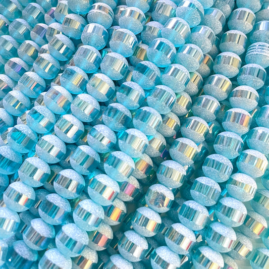 2 Strands/lot 10mm Electroplated Half Matte Round Glass Beads-Turquoise Glass Beads Round Glass Beads Charms Beads Beyond