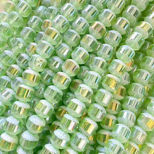 2 Strands/lot 10mm Electroplated Half Matte Round Glass Beads-Green Glass Beads Round Glass Beads Charms Beads Beyond