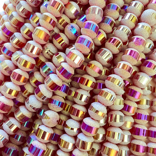 2 Strands/lot 10mm Electroplated Half Matte Round Glass Beads-Red Glass Beads Round Glass Beads Charms Beads Beyond