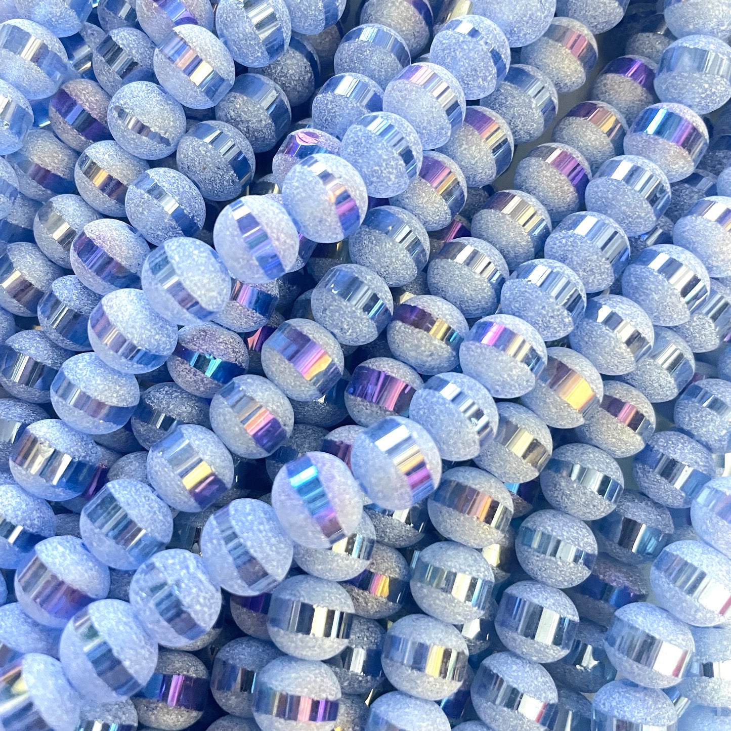 2 Strands/lot 10mm Electroplated Half Matte Round Glass Beads-Blue Glass Beads Round Glass Beads Charms Beads Beyond