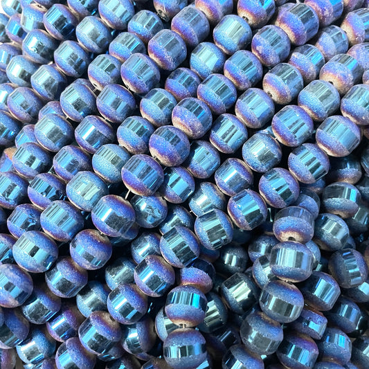 2 Strands/lot 10mm Electroplated Half Matte Round Glass Beads-Solid Blue Glass Beads Round Glass Beads Charms Beads Beyond