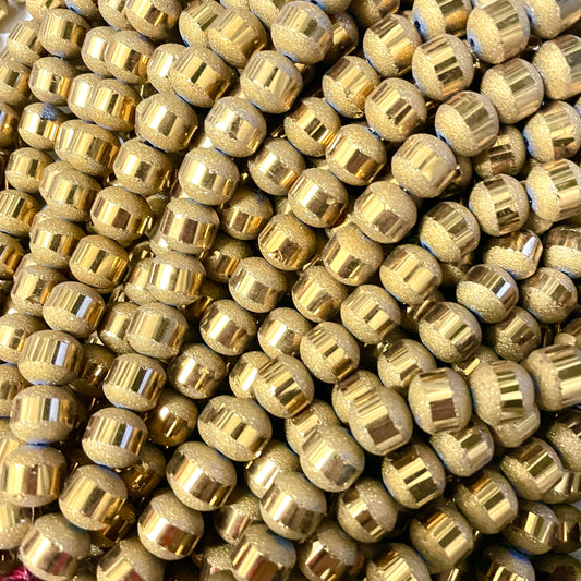 2 Strands/lot 10mm Electroplated Half Matte Round Glass Beads-Gold Glass Beads Round Glass Beads Charms Beads Beyond