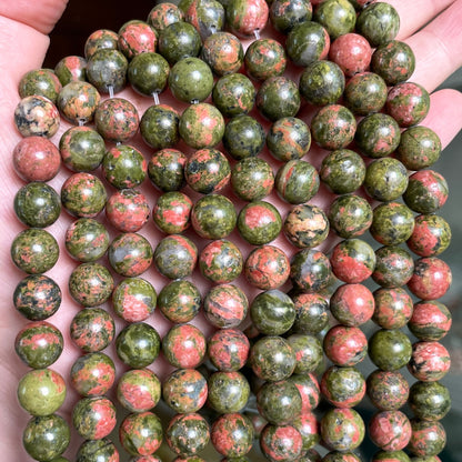 2 Strands/lot 10mm Flower Green Unakite Stone Round Beads Stone Beads New Beads Arrivals Other Stone Beads Charms Beads Beyond