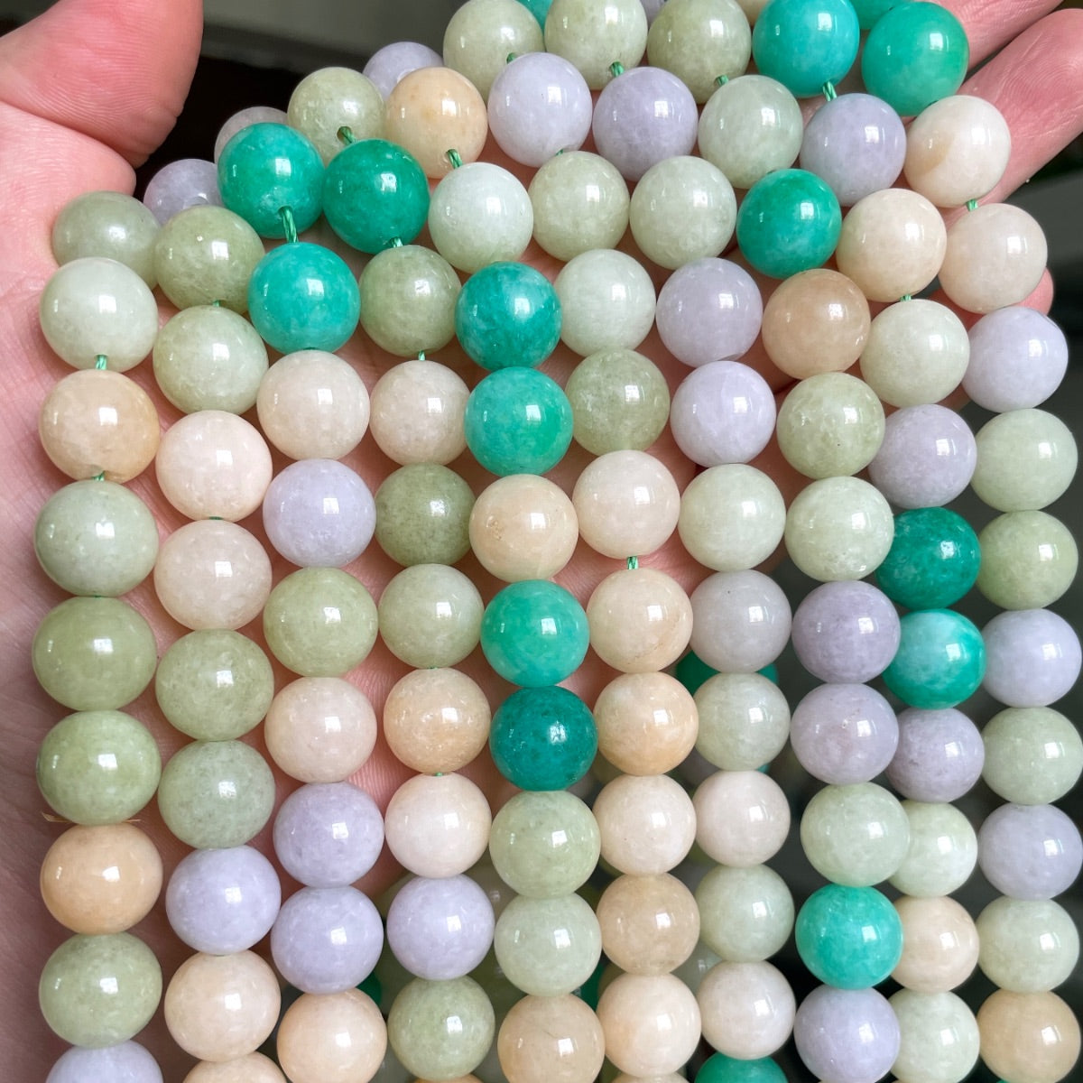 2 Strands/lot 10/12mm Multicolor Light Yellow Gray Green Turquoise Chalcedony Jade Round Stone Beads Stone Beads 12mm Stone Beads New Beads Arrivals Other Stone Beads Charms Beads Beyond