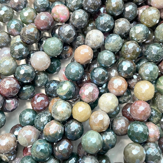 2 Strands/lot 10mm Electroplated Indian Agate Faceted Stone Beads Electroplated Beads Electroplated Faceted Agate Beads New Beads Arrivals Charms Beads Beyond