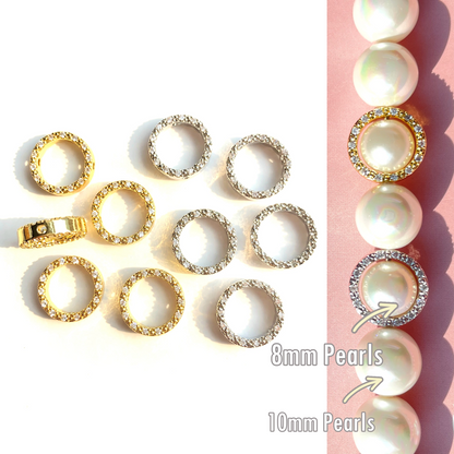 10-20-50pcs/lot 11.5mm CZ Paved Big Hole Round Spacers CZ Paved Spacers Big Hole Beads New Spacers Arrivals Rondelle Beads Wholesale Charms Beads Beyond