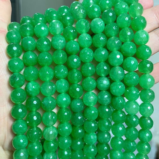 2 Strands/lot 10mm Green Faceted Jade Stone Beads Stone Beads Faceted Jade Beads New Beads Arrivals Charms Beads Beyond