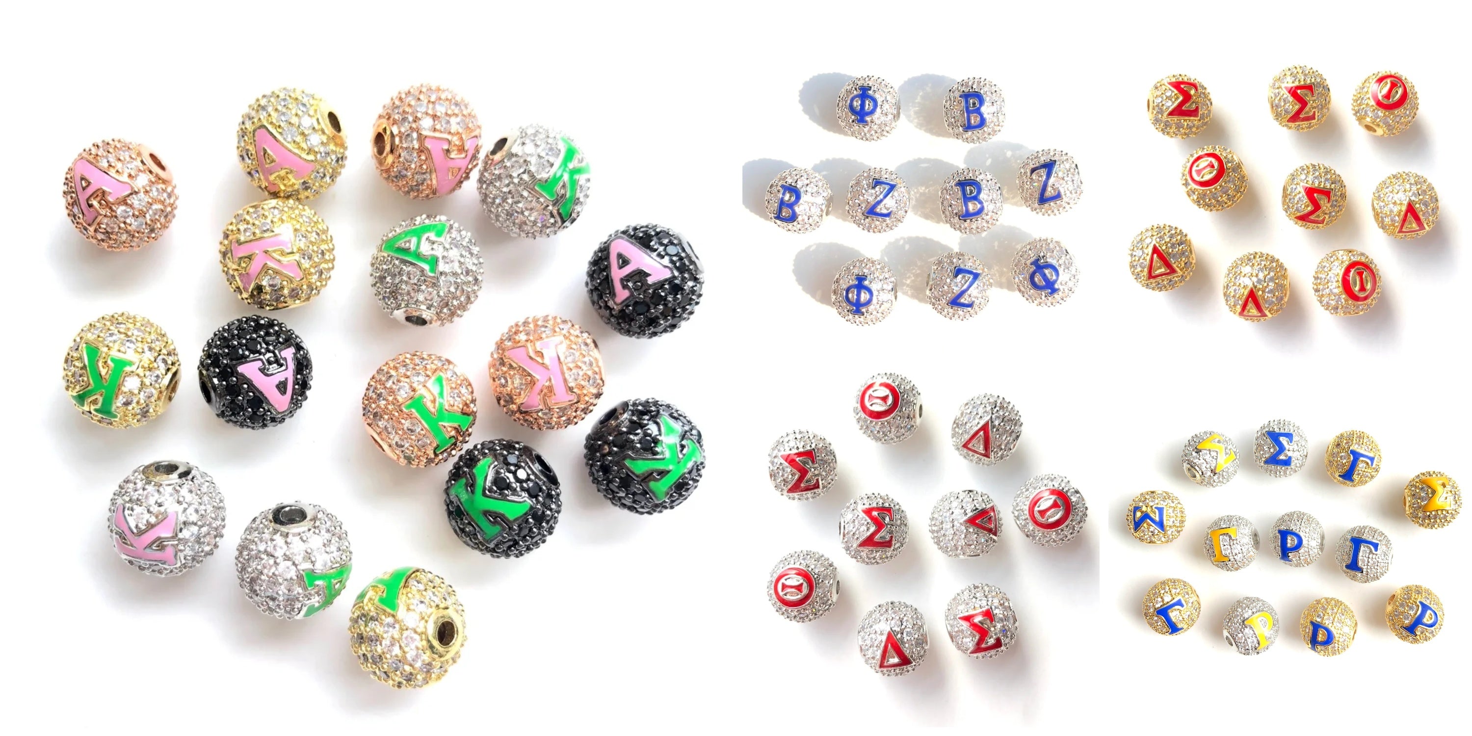 10 Small Glass Beads eye 6 Mm Different Colors 