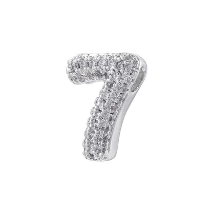 10pcs/lot CZ Paved Number Spacers-Gold & Silver