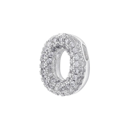 10pcs/lot CZ Paved Number Spacers-Gold & Silver