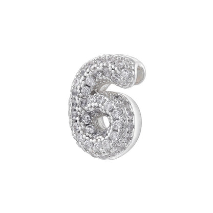 10pcs/lot CZ Paved Number Spacers-Gold & Silver