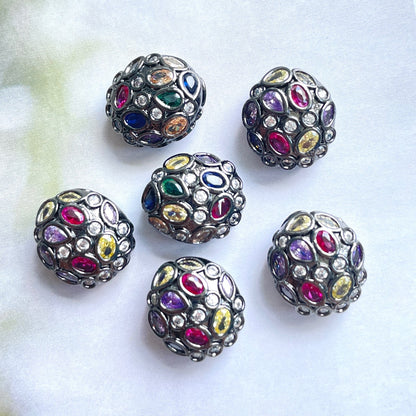 5-10pcs/lot 13*11.6mm Colorful Clear CZ Egg Beads Spacers