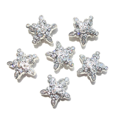 5-10pcs/lot 15*15.2mm Colorful Clear CZ Star Beads Spacers
