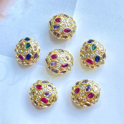 5-10pcs/lot 13*11.6mm Colorful Clear CZ Egg Beads Spacers